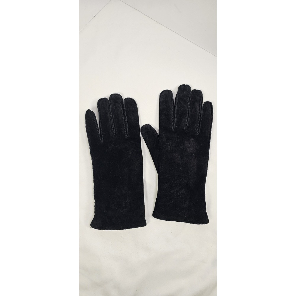 Vintage Fownes Black Suede Thinsulate Thermal Insulated Winter Gloves Size M